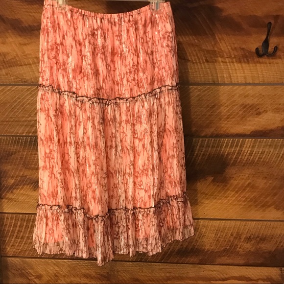 Silk Boho chic midi skirt - Picture 2 of 7